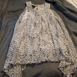 Alfani Black White Leopard Spot Dressy Tank Medium